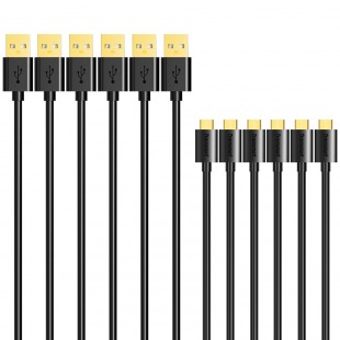 Tronsmart MUPP8 Premium USB Cables 6 Pack (1ft*1+3.3ft*2+6ft*3 ) with Gold Connector